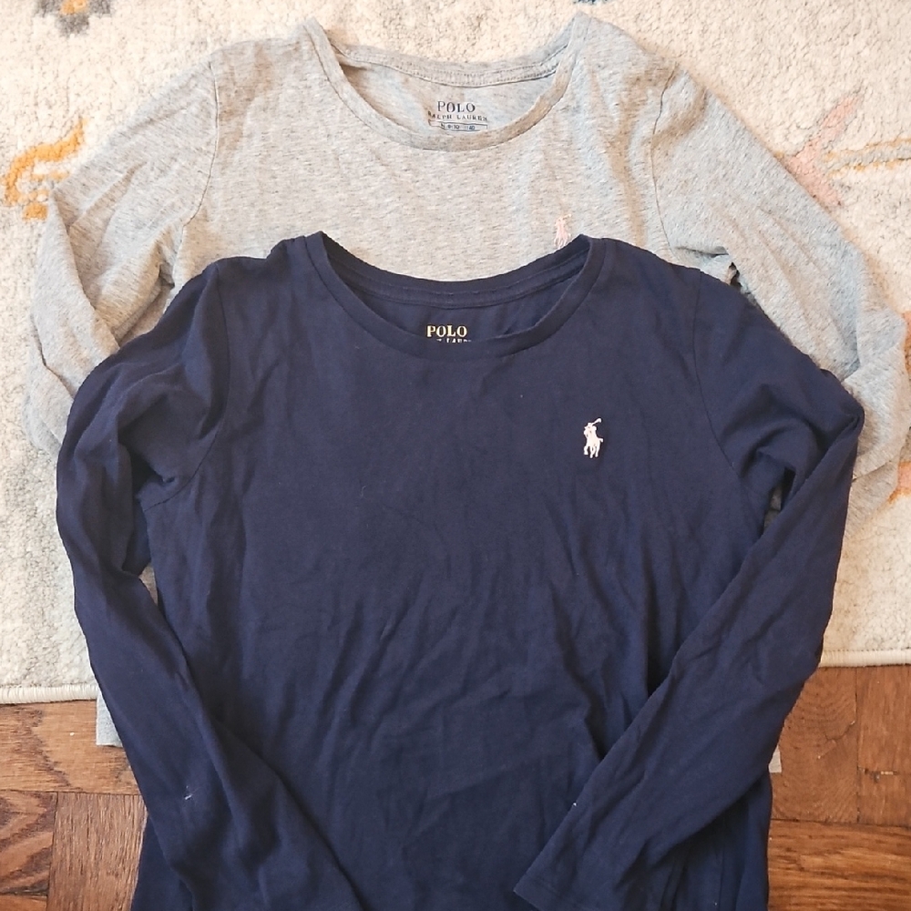 Polo by Ralph Lauren Kids Navy and Gray Long Sleeve Shirts